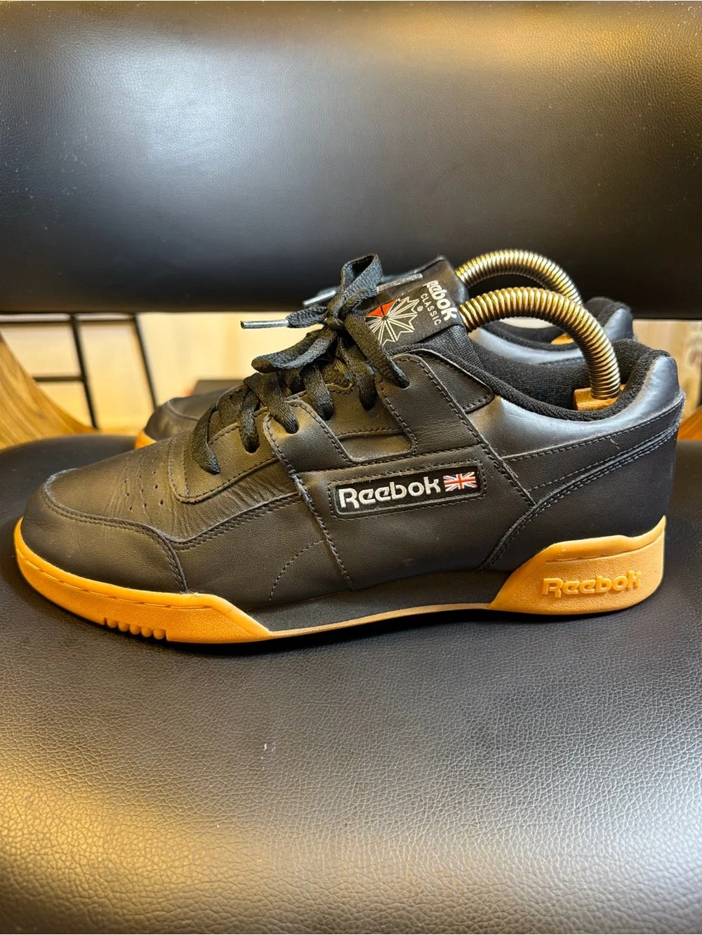 REEBOK WORKOUT PLUS CN2127 BLACK CARBON CLASSIC MEN SHOES Sz10